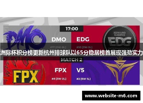 洲际杯积分榜更新杭州排球队以65分稳居榜首展现强劲实力